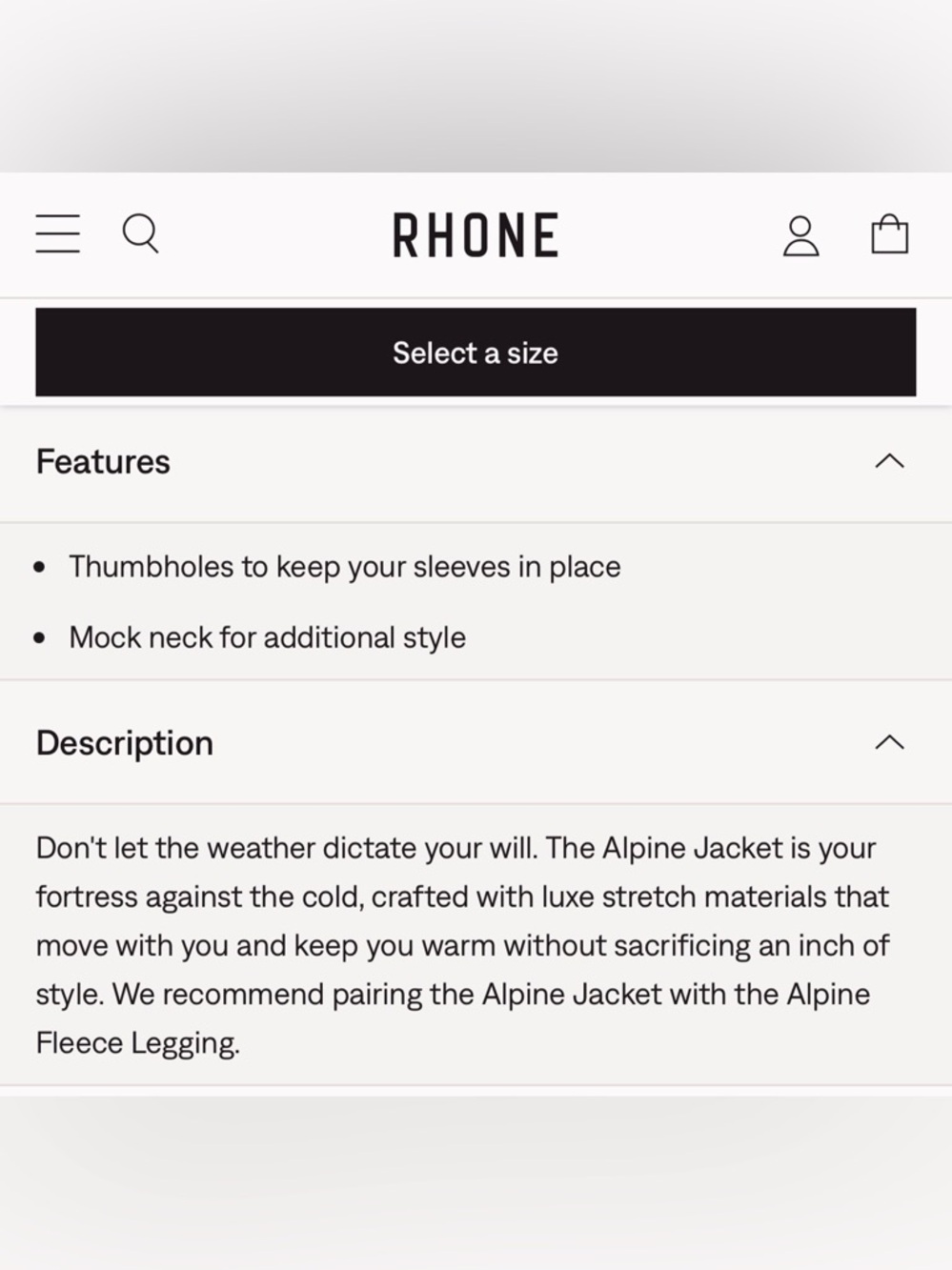 RHONE Alpine Jacket in Brown Berry size M - Picture 12 of 13